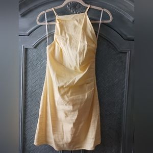 Perfect summer dress,yellow,  linen, S Foever 21.